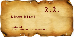 Kincs Kitti névjegykártya