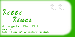 kitti kincs business card